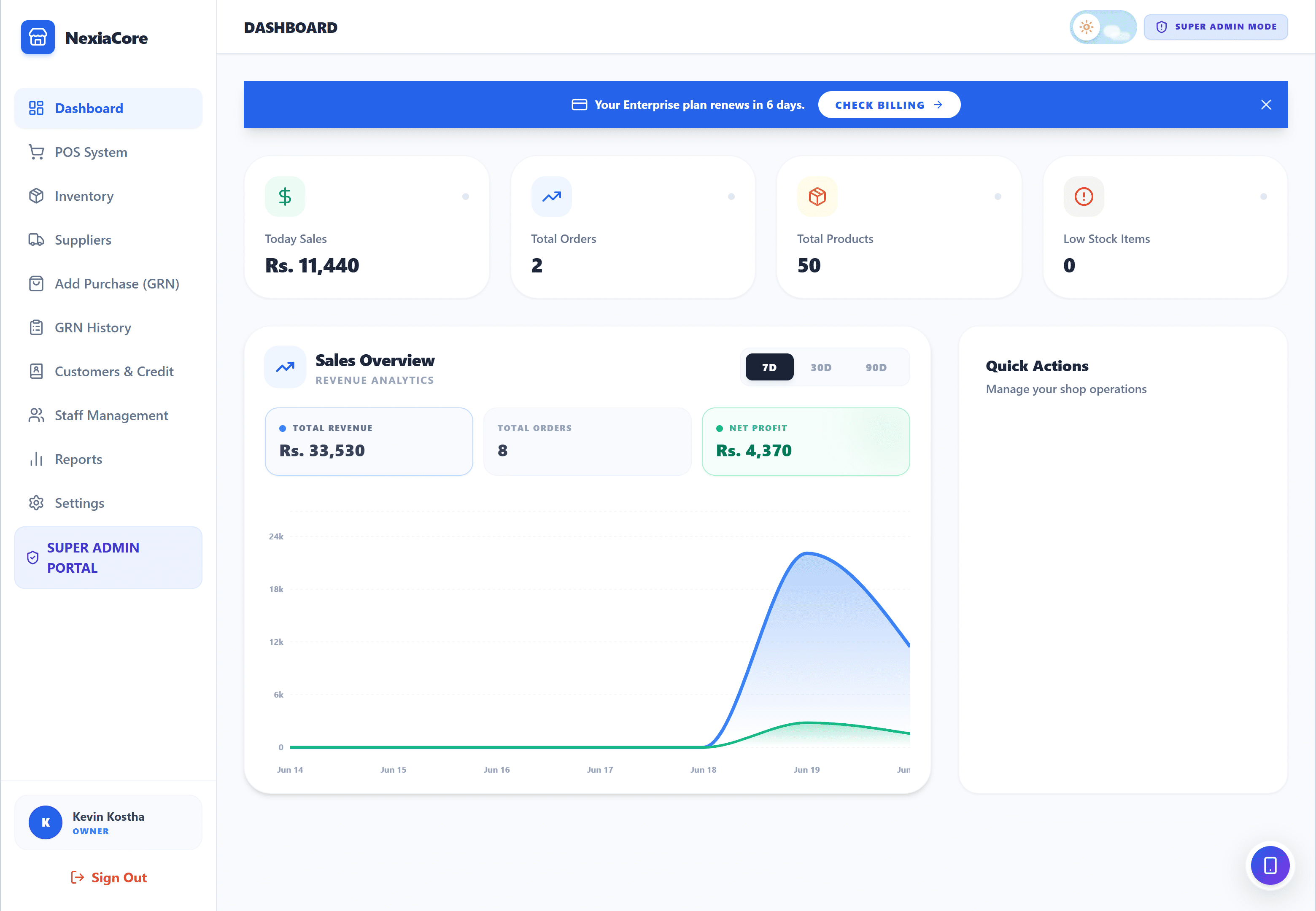 NexiaCore Dashboard